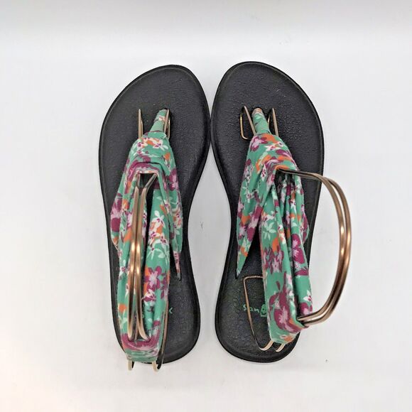 Sanuk Yoga Sling 2 Sandals Women's 8 Multicolor Toe-Post Comfort Flats 1015891 - Picture 7 of 11